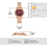 Michael Kors Tibby Multifunction Crystals Maroon Dial Rose Gold Steel Strap Watch for Women - MK4685 Authentic Buy Shop Now