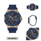 Guess Genesis Quartz Blue Dial Blue Silicone Strap Watch For Men - W1254G3 Authentic Buy Shop Now