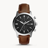 Fossil Townsman Chronograph Black Dial Brown Leather Strap Watch for Men - FS5280 Authentic Buy Shop Now