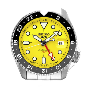 Seiko 5 Sport SKX GMT US Special Creation Automatic Yellow Dial Silver Steel Strap Watch for Men - SSK017K1 Authentic Buy Shop Now