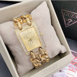 Guess MOD Heavy Metal Diamonds Gold Dial Gold Steel Strap Watch for Women - W0072L1 Authentic Buy Shop Now