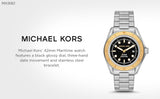 Michael Kors Maritime Analog Black Dial Silver Steel Strap Watch for Men - MK9161 Authentic Buy Shop Now