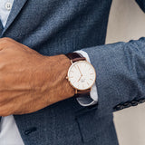 Daniel Wellington Classic Sheffield White Dial Black Leather Strap Watch for Women - DW00100036 Authentic Buy Shop Now