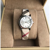 Burberry The City Nova Silver Dial Brown Leather Strap Watch for Women - BU9212 Authentic Buy Shop Now