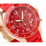 Marc Jacobs Rock Chronograph Red Dial Red Silicone Strap Watch for Women - MBM2577 Authentic Buy Shop Now