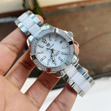 Tag Heuer Aquaracer Diamonds White Dial Two Tone Steel Strap Watch for Women - WAY131F.BA0914 Authentic Buy Shop Now