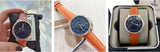Fossil Tailor Date-Day Quartz Blue Dial Brown Leather Strap Watch for Women - ES4257 Authentic Buy Shop Now