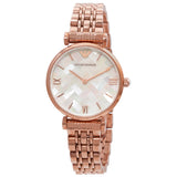 Emporio Armani Mother of Pearl Dial Rose Gold Steel Strap Watch For Women - AR11110 Authentic Buy Shop Now