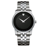 Movado Museum Classic Black Dial Silver Steel Strap Watch For Men - 606504 Authentic Buy Shop Now
