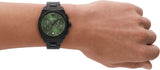 Emporio Armani Federico Chronograph Green Dial Black Steel Strap Watch For Men - AR11562 Authentic Buy Shop Now