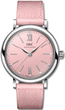 IWC Portofino Automatic Pink Dial Pink Leather Strap Watch for Women - IW357417 Authentic Buy Shop Now