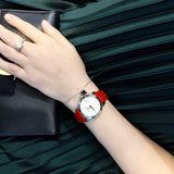 Tissot Couturier Lady Silver Dial Red Leather Strap Watch for Women - T035.210.16.031.01 Authentic Buy Shop Now