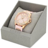 Guess Frontier Diamonds Rose Gold Dial Pink Rubber Strap Watch For Women - W1160L5 Authentic Buy Shop Now