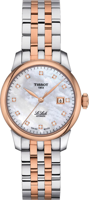 Tissot Le Locle Automatic Diamonds Mother of Pearl White Dial Two Tone Steel Strap Watch For Women - T006.207.22.116.00 Authentic Buy Shop Now