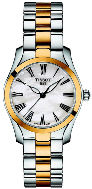 Tissot T Wave Quartz Mother of Pearl Dial Two Tone Steel Strap Watch for Women - T112.210.22.113.00 Authentic Buy Shop Now