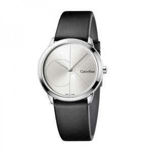 Calvin Klein Minimal Silver Dial Black Leather Strap Watch for Men - K3M221CY Authentic Buy Shop Now