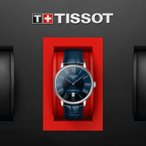 Tissot Carson Premium Powermatic 80 Blue Dial Blue Leather Strap Watch For Men - T122.407.16.043.00 Authentic Buy Shop Now