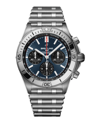 Breitling Chronomat B01 42mm Blue Dial Silver Steel Strap Watch for Men - AB0134101C1A1 Authentic Buy Shop Now
