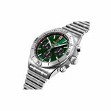 Breitling Chronomat B01 42 Green Dial Silver Steel Strap Watch for Men - AB0134101L1A1 Authentic Buy Shop Now
