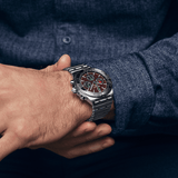 Breitling Chronomat B01 42 Six Nations Wales Red Dial Silver Steel Strap Watch for Men - AB0134A61K1A1 Authentic Buy Shop Now
