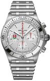 Breitling Chronomat B01 42 Six Nations England White Dial Silver Steel Strap Watch for Men - AB0134A71A1A1 Authentic Buy Shop Now