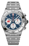 Breitling Chronomat B01 42 Six Nations France Blue Dial Silver Steel Strap Watch for Men - AB0134A81C1A1 Authentic Buy Shop Now