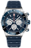 Breitling Super Chronomat B01 44 Blue Dial Blue Rubber Strap Watch for Men - AB0136161C1S1 Authentic Buy Shop Now