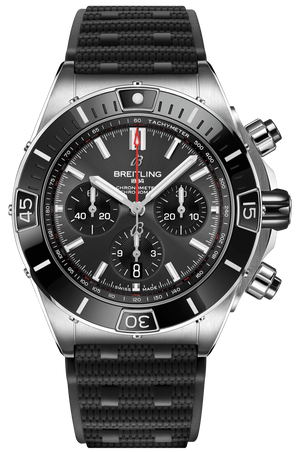 Breitling Super Chronomat B01 44 Black Dial Black Rubber Strap Watch for Men - AB0136251B2S1 Authentic Buy Shop Now