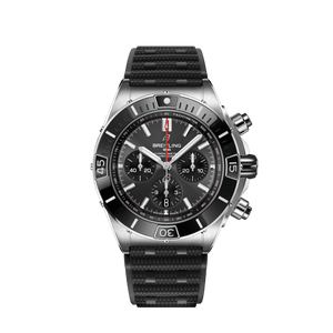 Breitling Super Chronomat B01 44 Black Dial Black Rubber Strap Watch for Men - AB0136251B2S1 Authentic Buy Shop Now