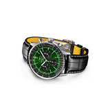 Breitling Navitimer B01 Chronograph 46 Green Dial Black Leather Strap Watch for Men - AB0137241L1P1 Authentic Buy Shop Now