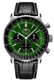 Breitling Navitimer B01 Chronograph 46 Green Dial Black Leather Strap Watch for Men - AB0137241L1P1 Authentic Buy Shop Now