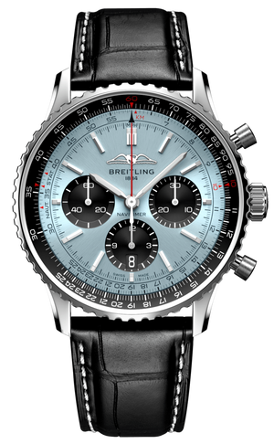 Breitling Navitimer B01 Chronograph 43 Blue Dial Black Leather Strap Watch for Men - AB0138241C1P1 Authentic Buy Shop Now