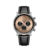 Breitling Navitimer B01 Chronograph 43 Brown Dial Black Leather Strap Watch for Men - AB0138241K1P1 Authentic Buy Shop Now
