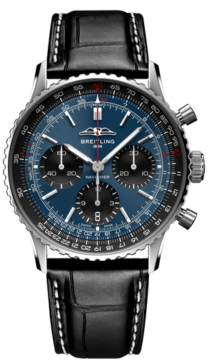 Breitling Navitimer B01 Chronograph 41 Blue Dial Black Leather Strap Watch for Men - AB0139241C1P1 Authentic Buy Shop Now