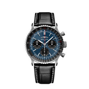 Breitling Navitimer B01 Chronograph 41 Blue Dial Black Leather Strap Watch for Men - AB0139241C1P1 Authentic Buy Shop Now