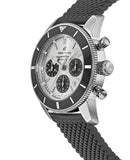 Breitling Superocean Heritage B01 Chronograph 44 Silver Dial Black Mesh Bracelet Watch for Men - AB0162121G1S1 Authentic Buy Shop Now