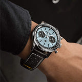 Breitling Top Time B01 Triumph Blue Dial Black Leather Strap Watch for Men - AB01764A1C1X1 Authentic Buy Shop Now