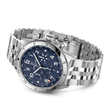 Breitling Super Avi B04 Chronograph GMT 46 Tribute to Vought F4U Corsair Blue Dial Silver Steel Strap Watch for Men - AB04451A1C1A1 Authentic Buy Shop Now
