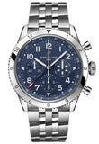 Breitling Super Avi B04 Chronograph GMT 46 Tribute to Vought F4U Corsair Blue Dial Silver Steel Strap Watch for Men - AB04451A1C1A1 Authentic Buy Shop Now