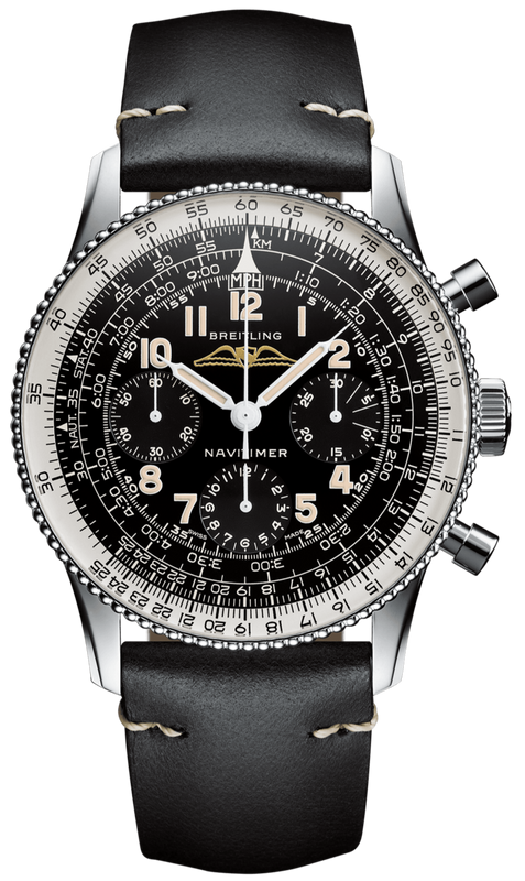 Breitling Navitimer Ref. 806 1959 Re-Edition Black Dial Brown Leather Strap Watch for Men - AB0910371B1X1 Authentic Buy Shop Now