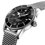 Breitling Superocean Heritage B20 Automatic 46 Black Dial Silver Mesh Bracelet Watch for Men - AB2020121B1A1 Authentic Buy Shop Now