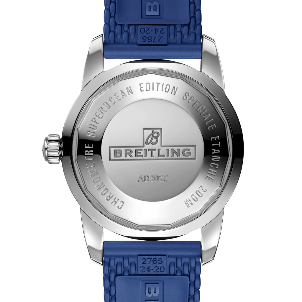 Breitling Superocean Heritage B20 Automatic 46 Blue Dial Blue Mesh Bracelet Watch for Men - AB2020161C1S1 Authentic Buy Shop Now
