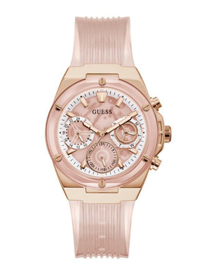 Guess Athena Rose Gold Dial Rose Gold Rubber Strap Watch for Women - GW0409L3 Authentic Buy Shop Now