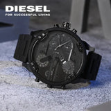 Diesel Mr Daddy 2.0 Chronograph Black Dial Black Steel Strap Watch For Men - DZ7396 Authentic Buy Shop Now