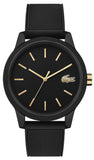 Lacoste 12.12 Black Dial Black Silicon Strap Watch for Men - 2011010 Authentic Buy Shop Now