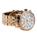 Michael Kors Damen White Dial Rose Gold Steel Strap Watch for Women - MK5026 Authentic Buy Shop Now