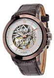Maserati Ingegno Automatic White Skeleton Dial Brown Leather Strap Watch For Men - R8821119003 Authentic Buy Shop Now