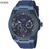 Guess Legacy Blue Dial Blue Rubber Strap Watch for Men - W1049G7 Authentic Buy Shop Now