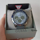 Guess Odyssey Blue Dial Grey Rubber Strap Watch For Men - W1108G6 Authentic Buy Shop Now
