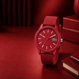Lacoste 12.12 Red Dial Red Silicon Strap Watch for Men - 2010988 Authentic Buy Shop Now